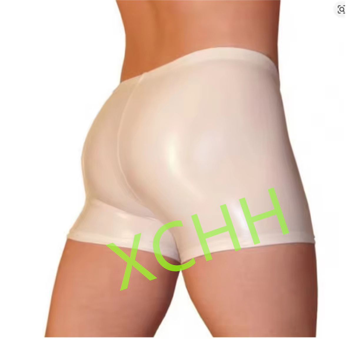 Boyshort Underwear - Latex Heren Shorts Rubber Onderbroeken Witte
